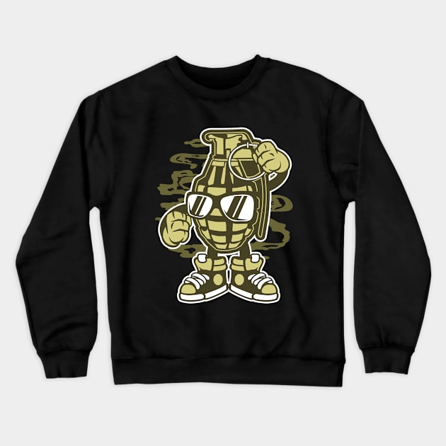 Grenade Series: Cartoon Grenade Pin Puller Crewneck Sweatshirt by Jarecrow 